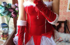 Новогодний костюм снегурочки для взрослых с Aliexpress за 1700 рублей