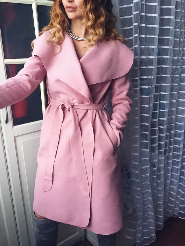 Модное розовое пальто с Aliexpress