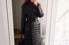 Синтепоновое пальто-халат из кожзама c Aliexpress за 2500 рублей
